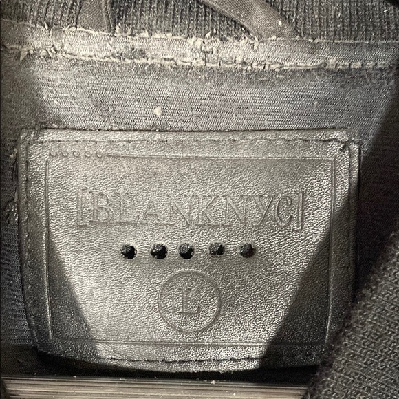 BLANKNYC Black L Studded Grommet Bomber Jacket O-Ring Zip Streetwear Punk Style - Picture 2 of 8